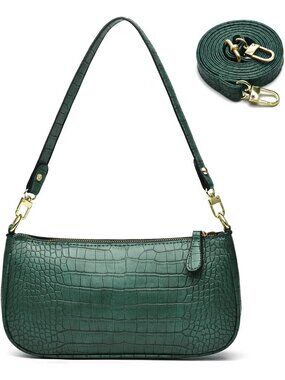 👜Women's Dark Green Crocodile Tote Bag Small Crossbody Shoulder Classic Purse
